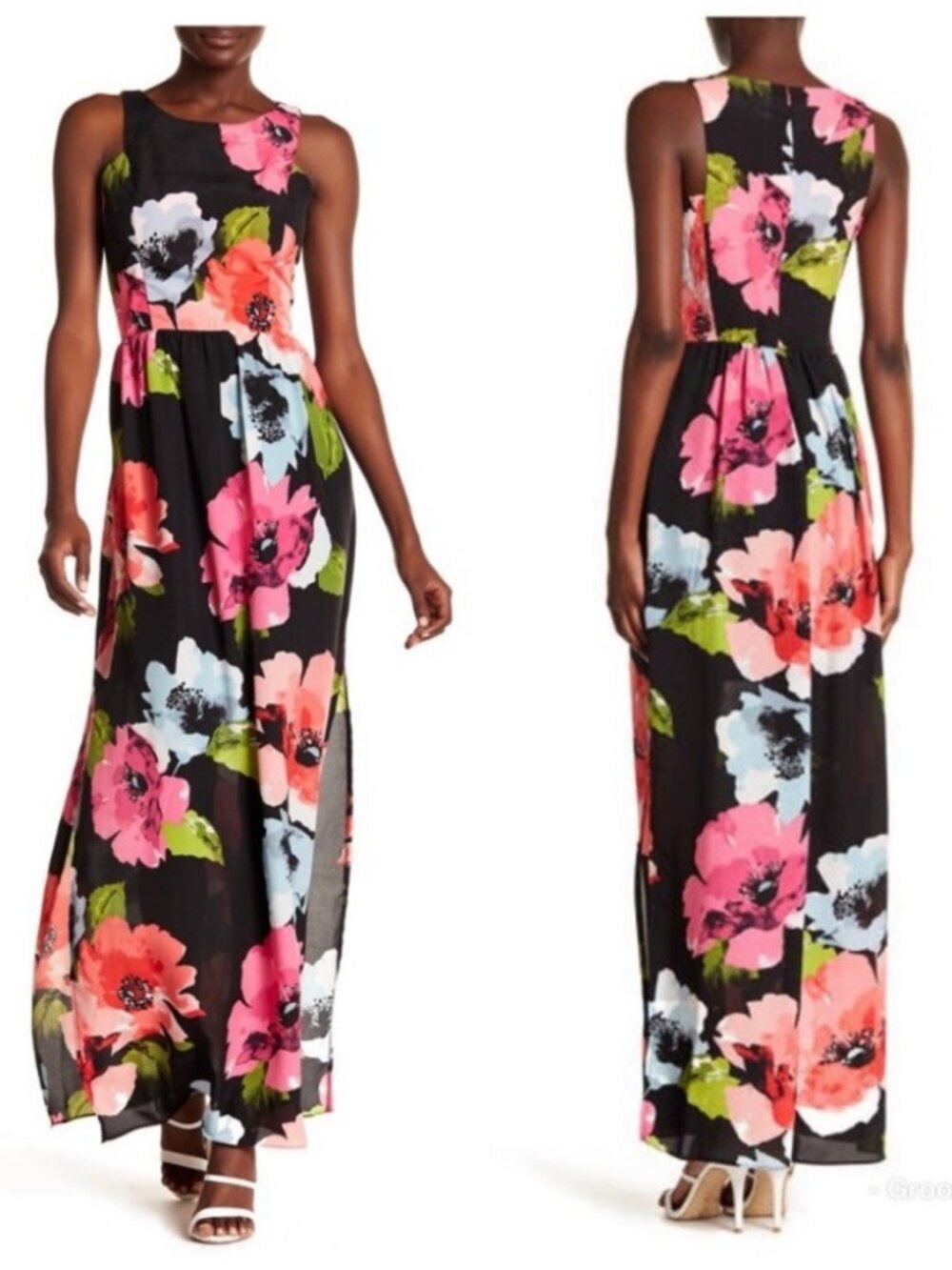 NWT B1G1 Vince Camuto Floral Sleeveless Maxi Dress Size 8
